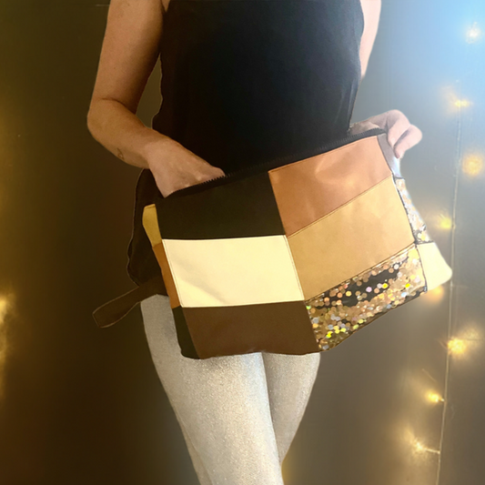 The Chevron Oversized Quilted Clutch / Ltd Christmas Sparkle Edition